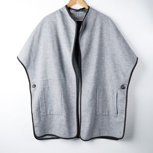 ZARA WOMAN Handmade Wool Blend Poncho Cape Size M